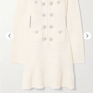 Self-Portrait Cream Textured Dress